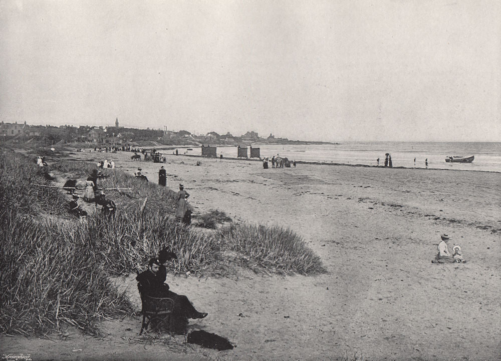 CARNOUSTIE. The town and the beach. Scotland 1895 old antique print picture